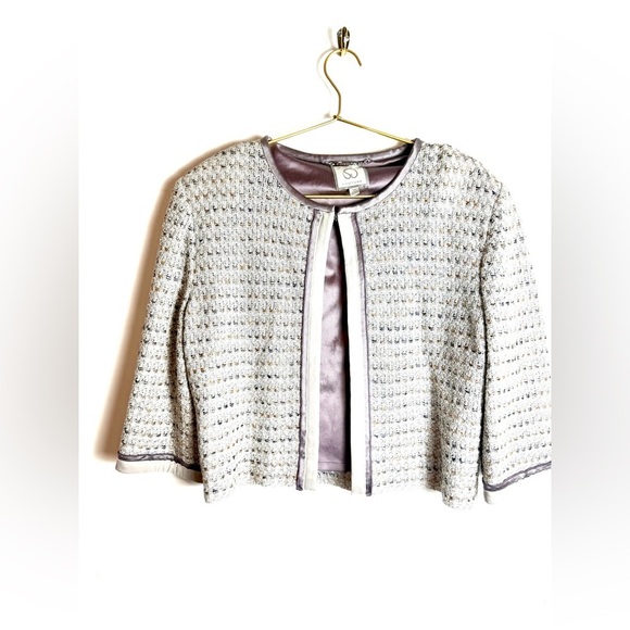 St John Couture tweed purple gray blazer jacket 14 - Picture 4 of 14